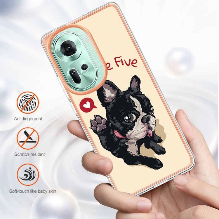 For OPPO Reno11 5G Global Electroplating Marble Dual-side IMD Phone Case(Lucky Dog) - free shipping - PMC TechLife - Order now!