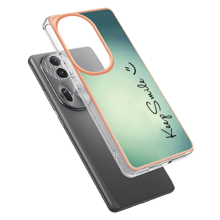 For OPPO Reno11 Pro 5G Global Electroplating Marble Dual-side IMD Phone Case(Smile) - Reno11 Pro Cases by PMC TechLife | Online Shopping South Africa | PMC TechLife | Buy Now Pay Later Mobicred
