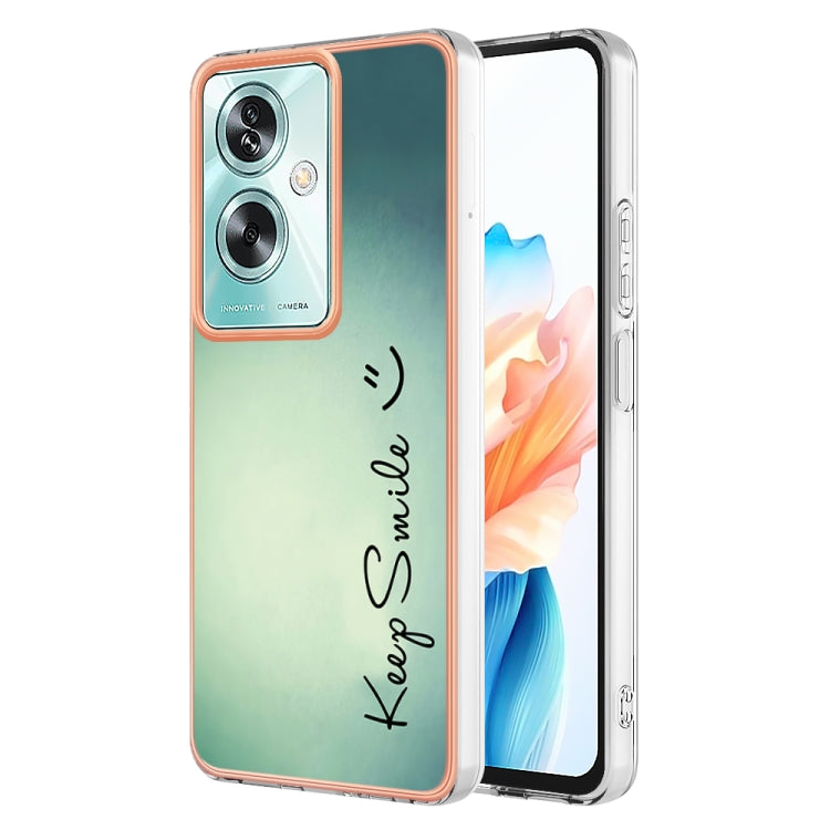For OPPO A79 5G Global Electroplating Marble Dual-side IMD Phone Case(Smile) - OPPO Cases by PMC TechLife | Online Shopping South Africa | PMC TechLife | Buy Now Pay Later Mobicred