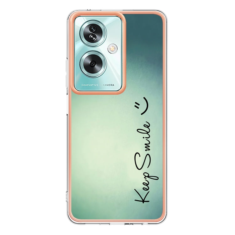 For OPPO A79 5G Global Electroplating Marble Dual-side IMD Phone Case(Smile) - OPPO Cases by PMC TechLife | Online Shopping South Africa | PMC TechLife | Buy Now Pay Later Mobicred