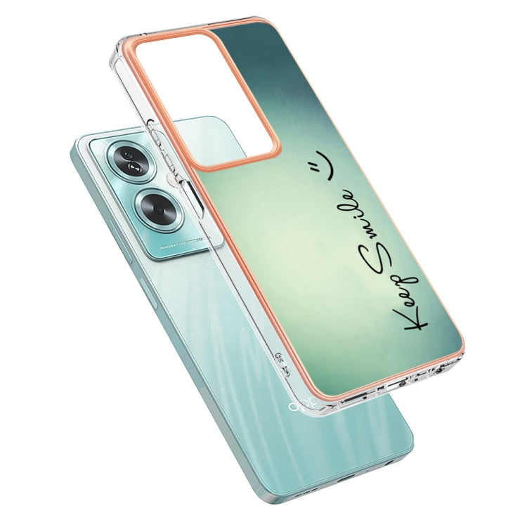 For OPPO A79 5G Global Electroplating Marble Dual-side IMD Phone Case(Smile) - OPPO Cases by PMC TechLife | Online Shopping South Africa | PMC TechLife | Buy Now Pay Later Mobicred