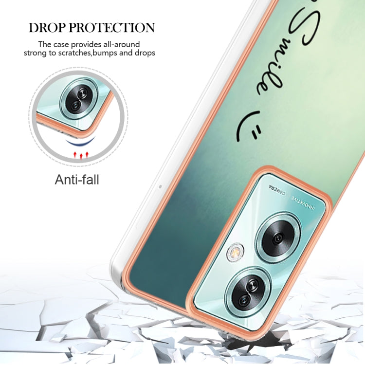 For OPPO A79 5G Global Electroplating Marble Dual-side IMD Phone Case(Smile) - OPPO Cases by PMC TechLife | Online Shopping South Africa | PMC TechLife | Buy Now Pay Later Mobicred