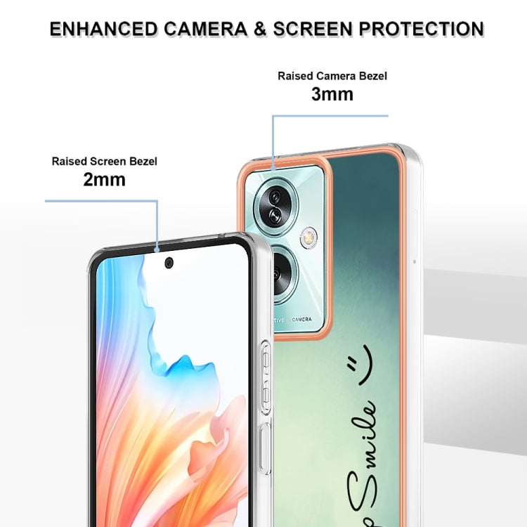 For OPPO A79 5G Global Electroplating Marble Dual-side IMD Phone Case(Smile) - OPPO Cases by PMC TechLife | Online Shopping South Africa | PMC TechLife | Buy Now Pay Later Mobicred