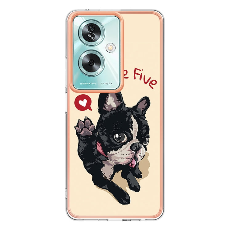 For OPPO A79 5G Global Electroplating Marble Dual-side IMD Phone Case(Lucky Dog) - OPPO Cases by PMC TechLife | Online Shopping South Africa | PMC TechLife | Buy Now Pay Later Mobicred
