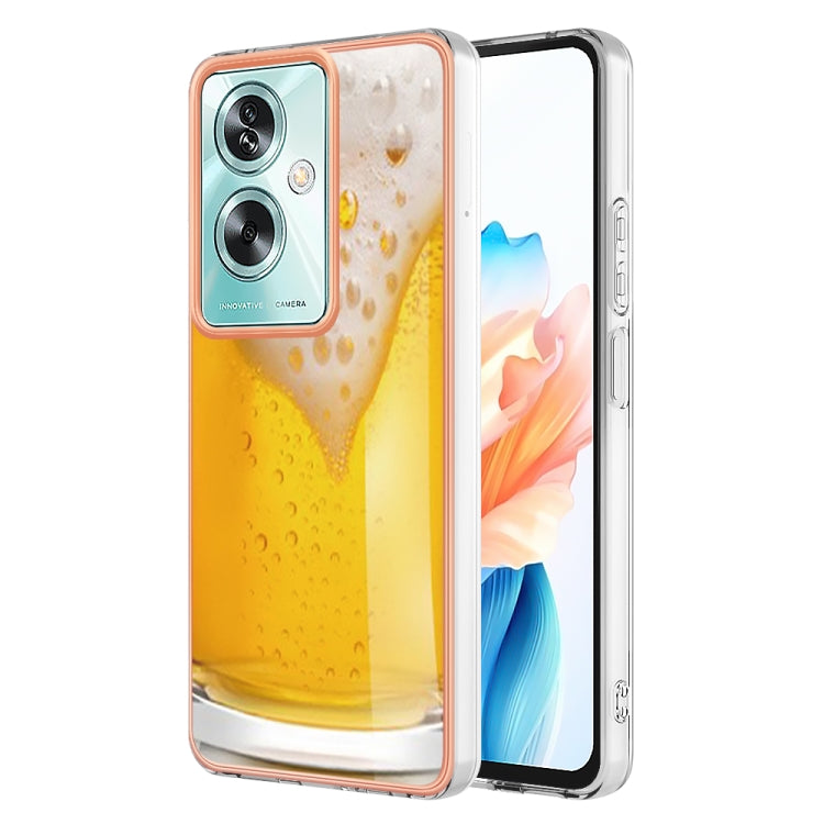 For OPPO A79 5G Global Electroplating Marble Dual-side IMD Phone Case(Draft Beer) - OPPO Cases by PMC TechLife | Online Shopping South Africa | PMC TechLife | Buy Now Pay Later Mobicred