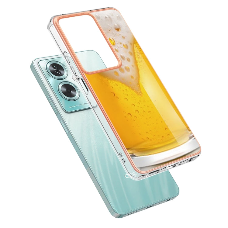 For OPPO A79 5G Global Electroplating Marble Dual-side IMD Phone Case(Draft Beer) - OPPO Cases by PMC TechLife | Online Shopping South Africa | PMC TechLife | Buy Now Pay Later Mobicred