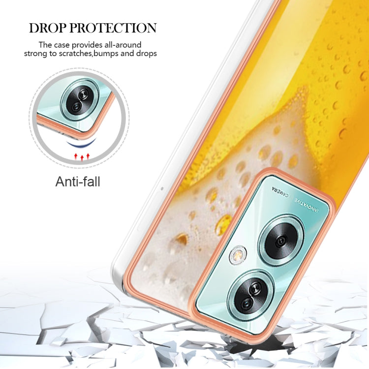 For OPPO A79 5G Global Electroplating Marble Dual-side IMD Phone Case(Draft Beer) - OPPO Cases by PMC TechLife | Online Shopping South Africa | PMC TechLife | Buy Now Pay Later Mobicred