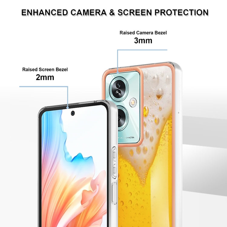 For OPPO A79 5G Global Electroplating Marble Dual-side IMD Phone Case(Draft Beer) - OPPO Cases by PMC TechLife | Online Shopping South Africa | PMC TechLife | Buy Now Pay Later Mobicred