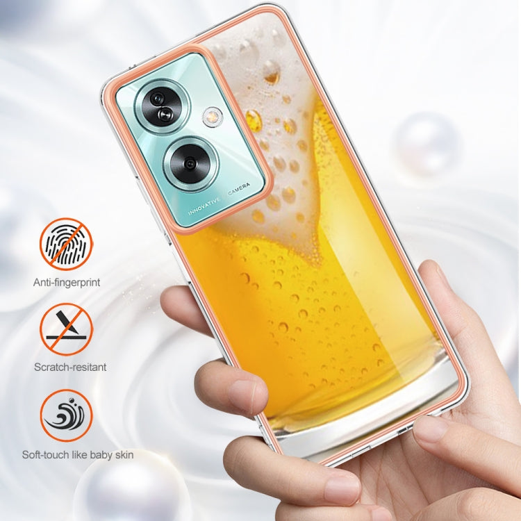 For OPPO A79 5G Global Electroplating Marble Dual-side IMD Phone Case(Draft Beer) - OPPO Cases by PMC TechLife | Online Shopping South Africa | PMC TechLife | Buy Now Pay Later Mobicred