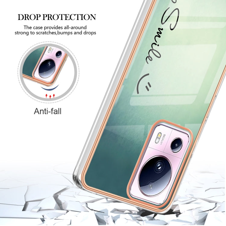 For Xiaomi 13 Lite 5G Electroplating Marble Dual-side IMD Phone Case(Smile) - 13 Lite Cases by PMC TechLife | Online Shopping South Africa | PMC TechLife | Buy Now Pay Later Mobicred