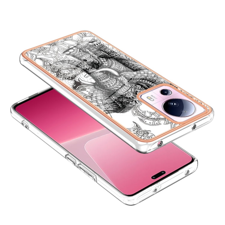 For Xiaomi 13 Lite 5G Electroplating Marble Dual-side IMD Phone Case(Totem Elephant) - 13 Lite Cases by PMC TechLife | Online Shopping South Africa | PMC TechLife | Buy Now Pay Later Mobicred