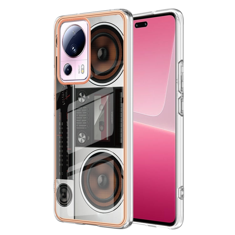 For Xiaomi 13 Lite 5G Electroplating Marble Dual-side IMD Phone Case(Retro Radio) - 13 Lite Cases by PMC TechLife | Online Shopping South Africa | PMC TechLife | Buy Now Pay Later Mobicred