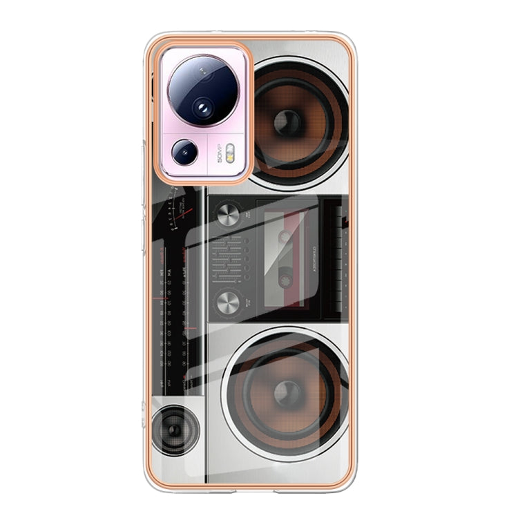 For Xiaomi 13 Lite 5G Electroplating Marble Dual-side IMD Phone Case(Retro Radio) - 13 Lite Cases by PMC TechLife | Online Shopping South Africa | PMC TechLife | Buy Now Pay Later Mobicred