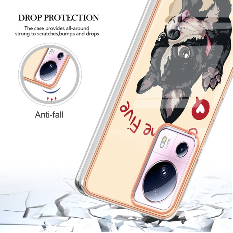 For Xiaomi 13 Lite 5G Electroplating Marble Dual-side IMD Phone Case(Lucky Dog) - 13 Lite Cases by PMC TechLife | Online Shopping South Africa | PMC TechLife | Buy Now Pay Later Mobicred