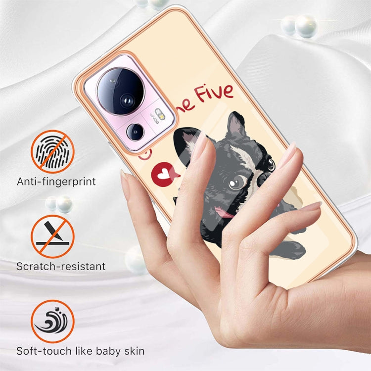 For Xiaomi 13 Lite 5G Electroplating Marble Dual-side IMD Phone Case(Lucky Dog) - 13 Lite Cases by PMC TechLife | Online Shopping South Africa | PMC TechLife | Buy Now Pay Later Mobicred