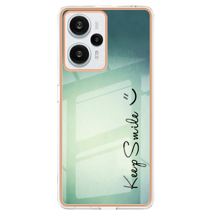 For Xiaomi Poco F5 / Redmi Note 12 Turbo Electroplating Marble Dual-side IMD Phone Case(Smile) - Xiaomi Cases by PMC TechLife | Online Shopping South Africa | PMC TechLife | Buy Now Pay Later Mobicred