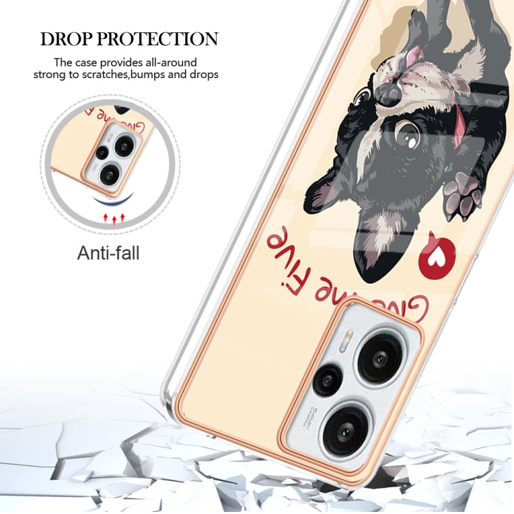 For Xiaomi Poco F5 / Redmi Note 12 Turbo Electroplating Marble Dual-side IMD Phone Case(Lucky Dog) - free shipping - PMC TechLife - Order now!