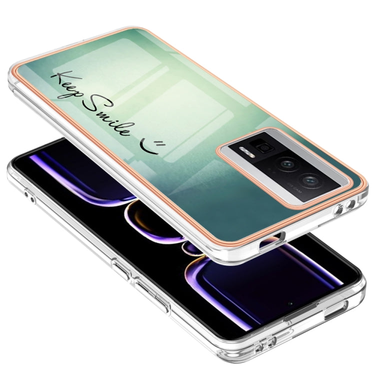 For Xiaomi Poco F5 Pro 5G / Redmi K60 Electroplating Marble Dual-side IMD Phone Case(Smile) - Xiaomi Cases by PMC TechLife | Online Shopping South Africa | PMC TechLife | Buy Now Pay Later Mobicred