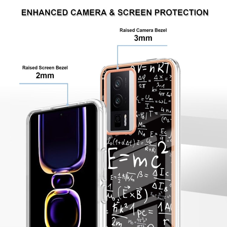 For Xiaomi Poco F5 Pro 5G / Redmi K60 Electroplating Marble Dual-side IMD Phone Case(Equation) - Xiaomi Cases by PMC TechLife | Online Shopping South Africa | PMC TechLife | Buy Now Pay Later Mobicred