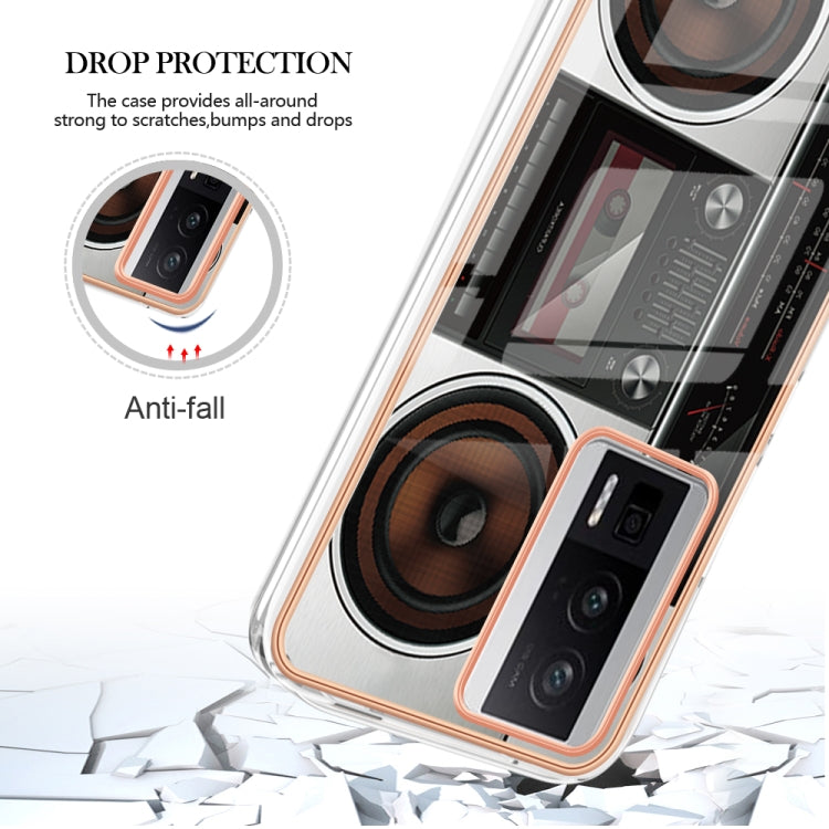 For Xiaomi Poco F5 Pro 5G / Redmi K60 Electroplating Marble Dual-side IMD Phone Case(Retro Radio) - Xiaomi Cases by PMC TechLife | Online Shopping South Africa | PMC TechLife | Buy Now Pay Later Mobicred