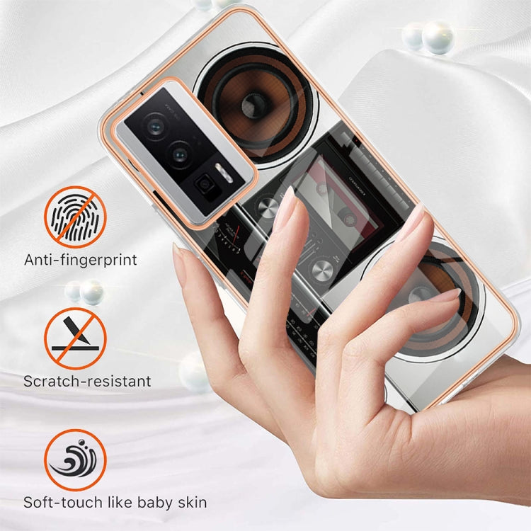 For Xiaomi Poco F5 Pro 5G / Redmi K60 Electroplating Marble Dual-side IMD Phone Case(Retro Radio) - Xiaomi Cases by PMC TechLife | Online Shopping South Africa | PMC TechLife | Buy Now Pay Later Mobicred