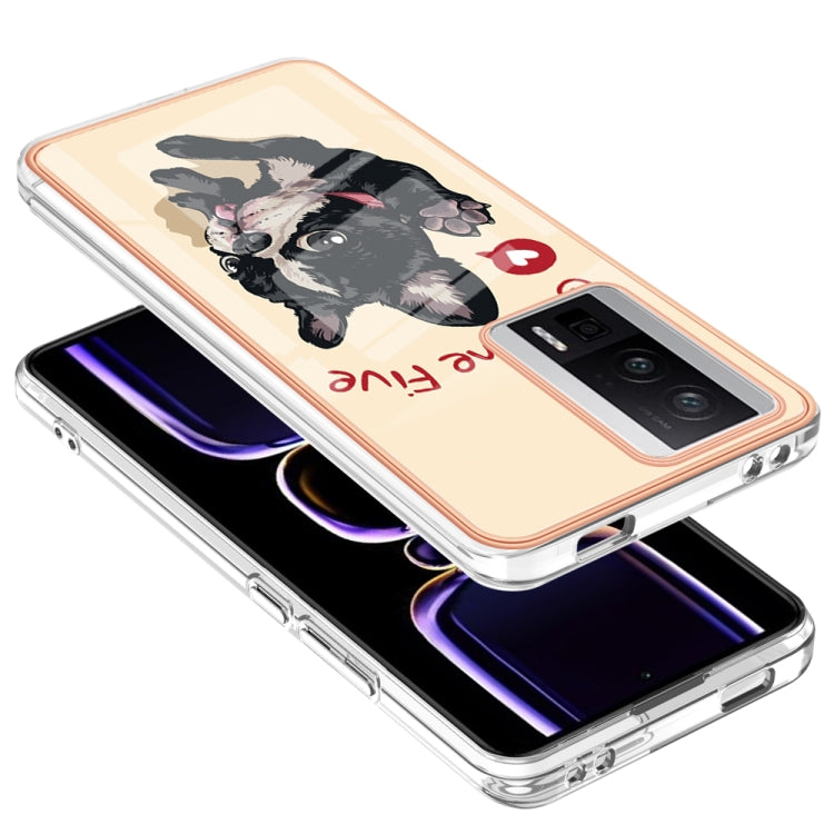 For Xiaomi Poco F5 Pro 5G / Redmi K60 Electroplating Marble Dual-side IMD Phone Case(Lucky Dog) - Xiaomi Cases by PMC TechLife | Online Shopping South Africa | PMC TechLife | Buy Now Pay Later Mobicred