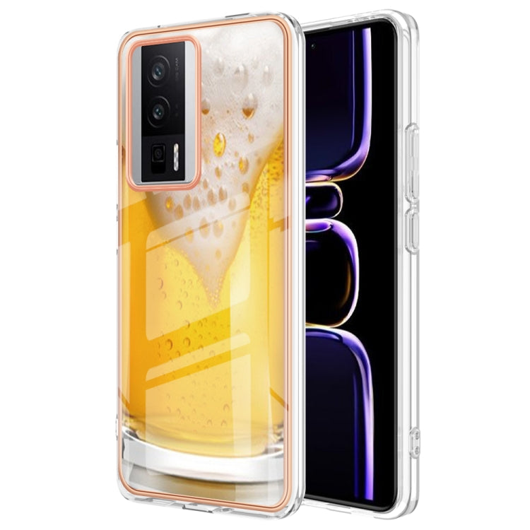 For Xiaomi Poco F5 Pro 5G / Redmi K60 Electroplating Marble Dual-side IMD Phone Case(Draft Beer) - Xiaomi Cases by PMC TechLife | Online Shopping South Africa | PMC TechLife | Buy Now Pay Later Mobicred