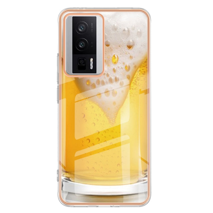 For Xiaomi Poco F5 Pro 5G / Redmi K60 Electroplating Marble Dual-side IMD Phone Case(Draft Beer) - Xiaomi Cases by PMC TechLife | Online Shopping South Africa | PMC TechLife | Buy Now Pay Later Mobicred