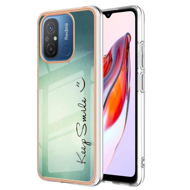 For Xiaomi Redmi 12C / 11A 4G Electroplating Marble Dual-side IMD Phone Case(Smile) - Xiaomi Cases by PMC TechLife | Online Shopping South Africa | PMC TechLife | Buy Now Pay Later Mobicred