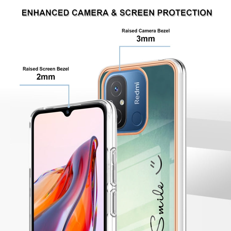 For Xiaomi Redmi 12C / 11A 4G Electroplating Marble Dual-side IMD Phone Case(Smile) - Xiaomi Cases by PMC TechLife | Online Shopping South Africa | PMC TechLife | Buy Now Pay Later Mobicred