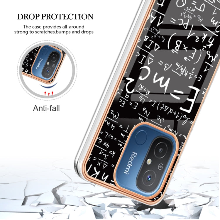 For Xiaomi Redmi 12C / 11A 4G Electroplating Marble Dual-side IMD Phone Case(Equation) - Xiaomi Cases by PMC TechLife | Online Shopping South Africa | PMC TechLife | Buy Now Pay Later Mobicred