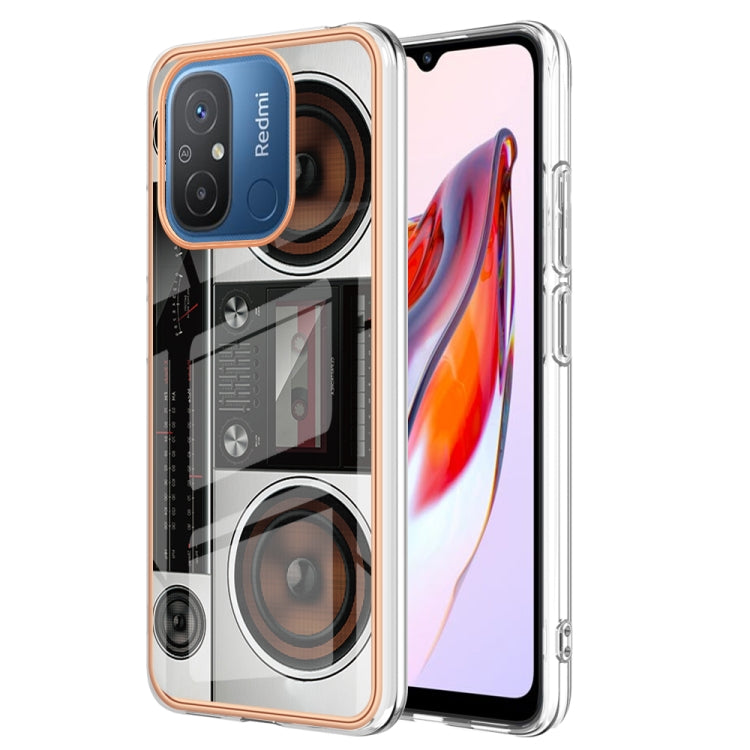 For Xiaomi Redmi 12C / 11A 4G Electroplating Marble Dual-side IMD Phone Case(Retro Radio) - Xiaomi Cases by PMC TechLife | Online Shopping South Africa | PMC TechLife | Buy Now Pay Later Mobicred