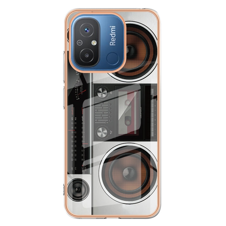 For Xiaomi Redmi 12C / 11A 4G Electroplating Marble Dual-side IMD Phone Case(Retro Radio) - Xiaomi Cases by PMC TechLife | Online Shopping South Africa | PMC TechLife | Buy Now Pay Later Mobicred