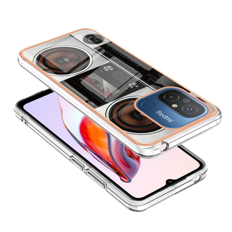 For Xiaomi Redmi 12C / 11A 4G Electroplating Marble Dual-side IMD Phone Case(Retro Radio) - Xiaomi Cases by PMC TechLife | Online Shopping South Africa | PMC TechLife | Buy Now Pay Later Mobicred