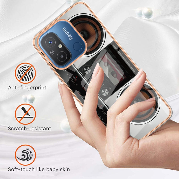 For Xiaomi Redmi 12C / 11A 4G Electroplating Marble Dual-side IMD Phone Case(Retro Radio) - Xiaomi Cases by PMC TechLife | Online Shopping South Africa | PMC TechLife | Buy Now Pay Later Mobicred