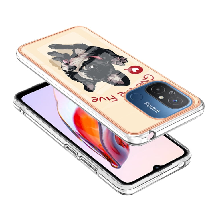 For Xiaomi Redmi 12C / 11A 4G Electroplating Marble Dual-side IMD Phone Case(Lucky Dog) - Xiaomi Cases by PMC TechLife | Online Shopping South Africa | PMC TechLife | Buy Now Pay Later Mobicred
