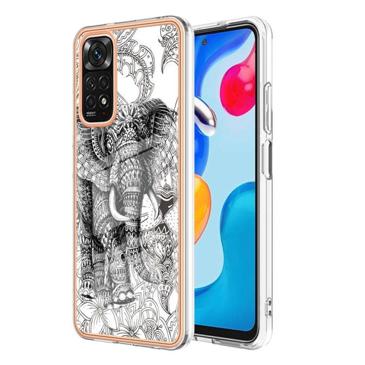 For Xiaomi Redmi Note 11s / Note 11 4G Electroplating Marble Dual-side IMD Phone Case(Totem Elephant) - Xiaomi Cases by PMC TechLife | Online Shopping South Africa | PMC TechLife | Buy Now Pay Later Mobicred