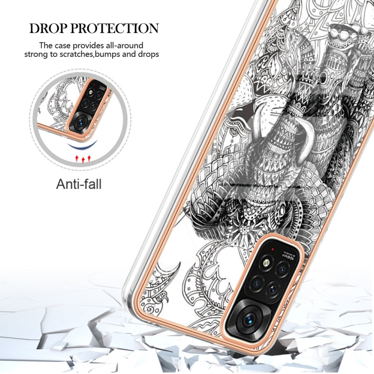 For Xiaomi Redmi Note 11s / Note 11 4G Electroplating Marble Dual-side IMD Phone Case(Totem Elephant) - Xiaomi Cases by PMC TechLife | Online Shopping South Africa | PMC TechLife | Buy Now Pay Later Mobicred