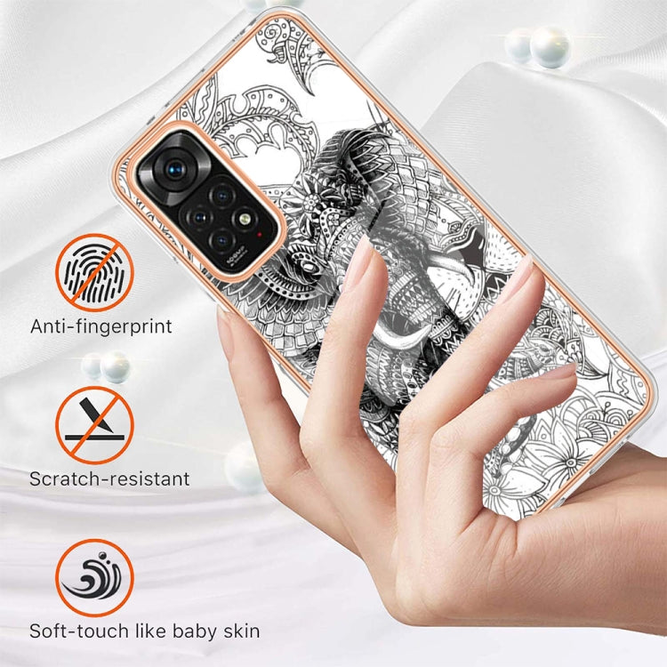 For Xiaomi Redmi Note 11s / Note 11 4G Electroplating Marble Dual-side IMD Phone Case(Totem Elephant) - Xiaomi Cases by PMC TechLife | Online Shopping South Africa | PMC TechLife | Buy Now Pay Later Mobicred