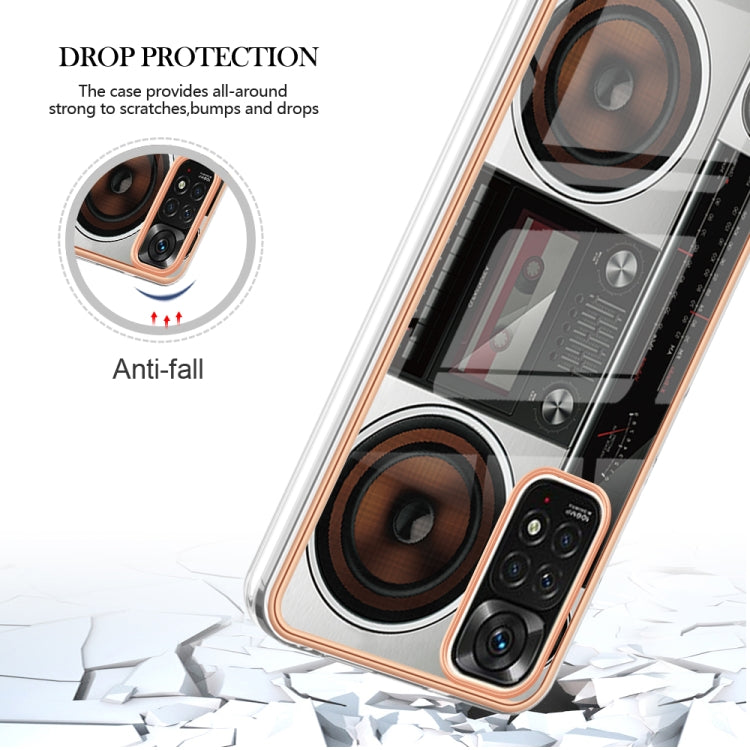 For Xiaomi Redmi Note 11s / Note 11 4G Electroplating Marble Dual-side IMD Phone Case(Retro Radio) - Xiaomi Cases by PMC TechLife | Online Shopping South Africa | PMC TechLife | Buy Now Pay Later Mobicred