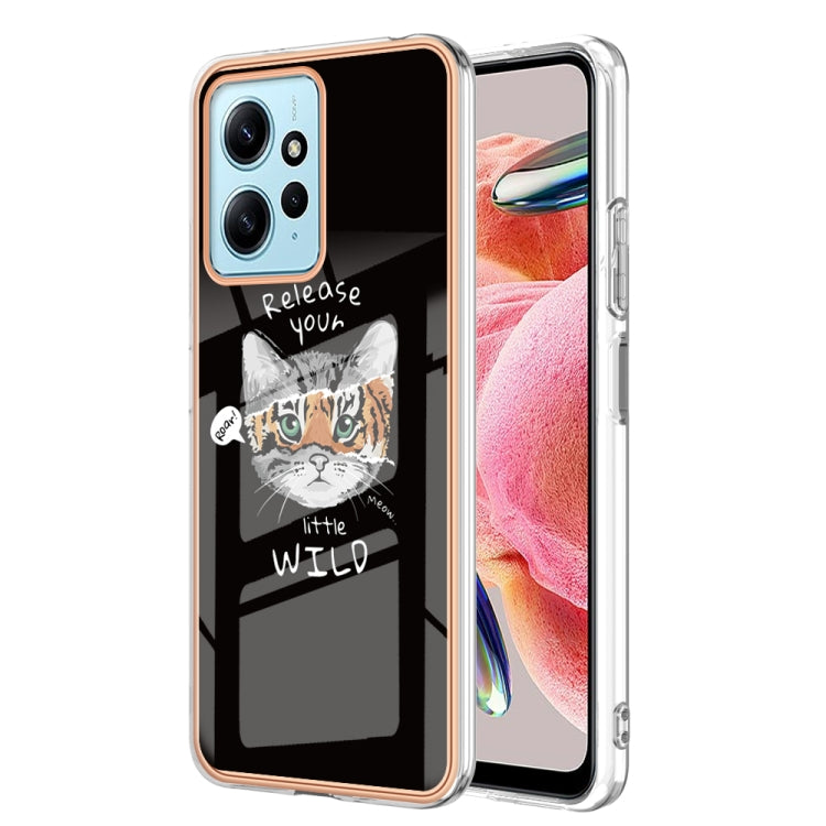 For Xiaomi Redmi Note 12 4G Electroplating Marble Dual-side IMD Phone Case(Natural Growth) - Xiaomi Cases by PMC TechLife | Online Shopping South Africa | PMC TechLife | Buy Now Pay Later Mobicred
