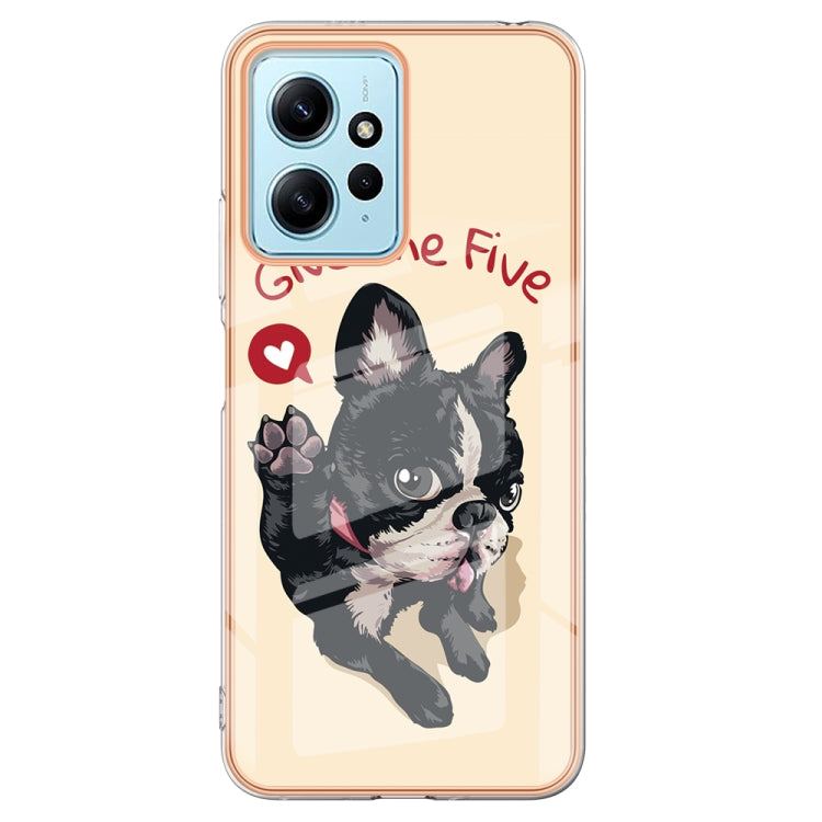 For Xiaomi Redmi Note 12 4G Electroplating Marble Dual-side IMD Phone Case(Lucky Dog) - Xiaomi Cases by PMC TechLife | Online Shopping South Africa | PMC TechLife | Buy Now Pay Later Mobicred
