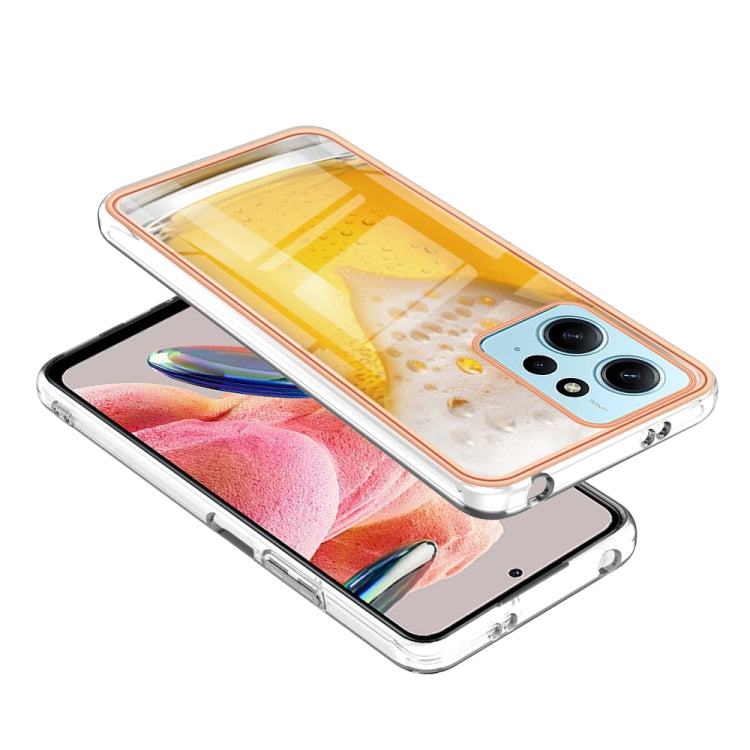 For Xiaomi Redmi Note 12 4G Electroplating Marble Dual-side IMD Phone Case(Draft Beer) - Xiaomi Cases by PMC TechLife | Online Shopping South Africa | PMC TechLife | Buy Now Pay Later Mobicred