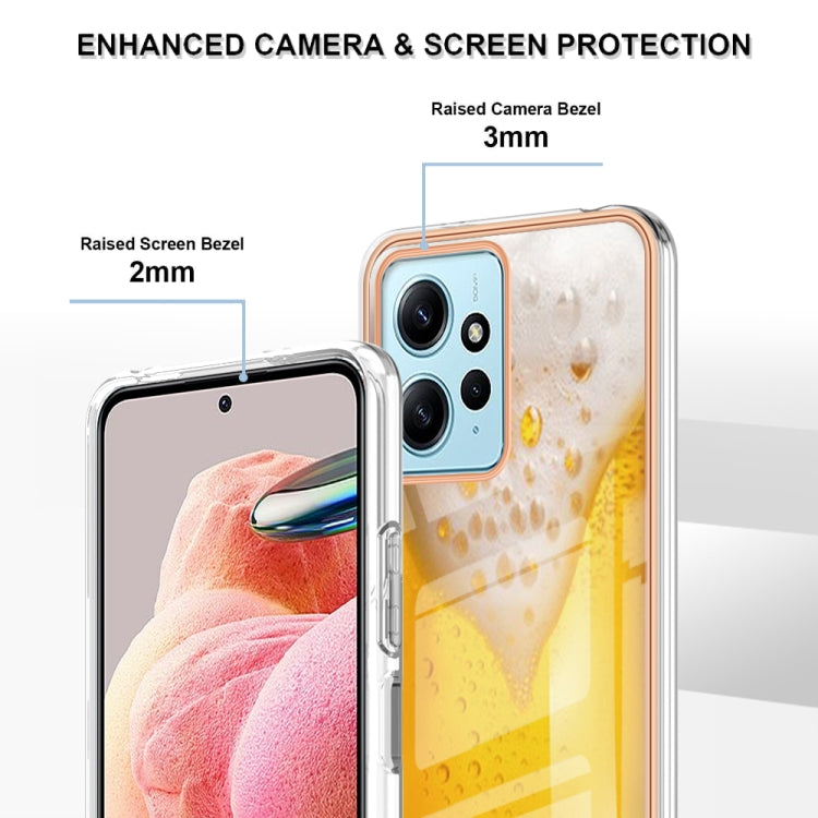 For Xiaomi Redmi Note 12 4G Electroplating Marble Dual-side IMD Phone Case(Draft Beer) - Xiaomi Cases by PMC TechLife | Online Shopping South Africa | PMC TechLife | Buy Now Pay Later Mobicred