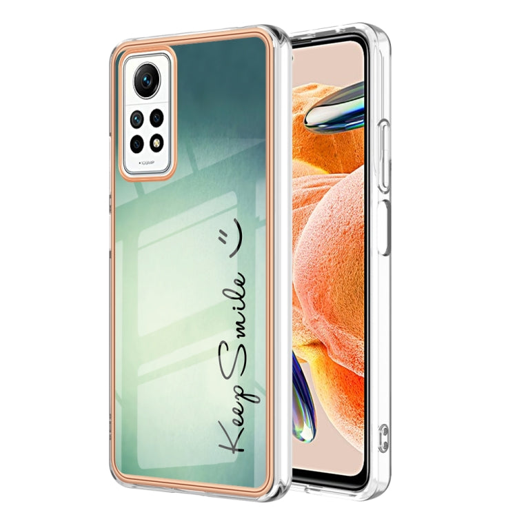 For Xiaomi Redmi Note 12 Pro 4G Global Electroplating Marble Dual-side IMD Phone Case(Smile) - Xiaomi Cases by PMC TechLife | Online Shopping South Africa | PMC TechLife | Buy Now Pay Later Mobicred