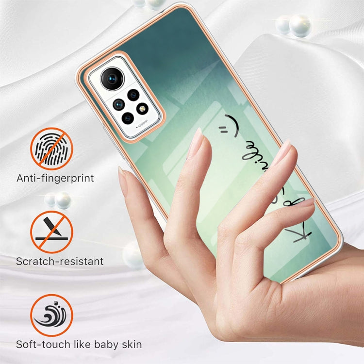 For Xiaomi Redmi Note 12 Pro 4G Global Electroplating Marble Dual-side IMD Phone Case(Smile) - Xiaomi Cases by PMC TechLife | Online Shopping South Africa | PMC TechLife | Buy Now Pay Later Mobicred