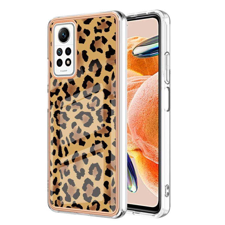 For Xiaomi Redmi Note 12 Pro 4G Global Electroplating Marble Dual-side IMD Phone Case(Leopard Print) - Xiaomi Cases by PMC TechLife | Online Shopping South Africa | PMC TechLife | Buy Now Pay Later Mobicred