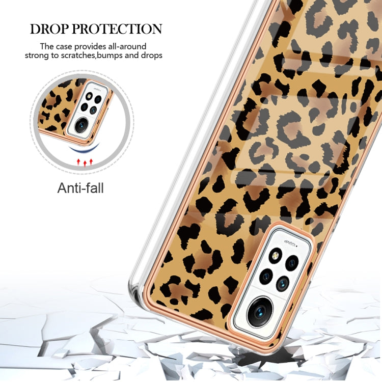 For Xiaomi Redmi Note 12 Pro 4G Global Electroplating Marble Dual-side IMD Phone Case(Leopard Print) - Xiaomi Cases by PMC TechLife | Online Shopping South Africa | PMC TechLife | Buy Now Pay Later Mobicred