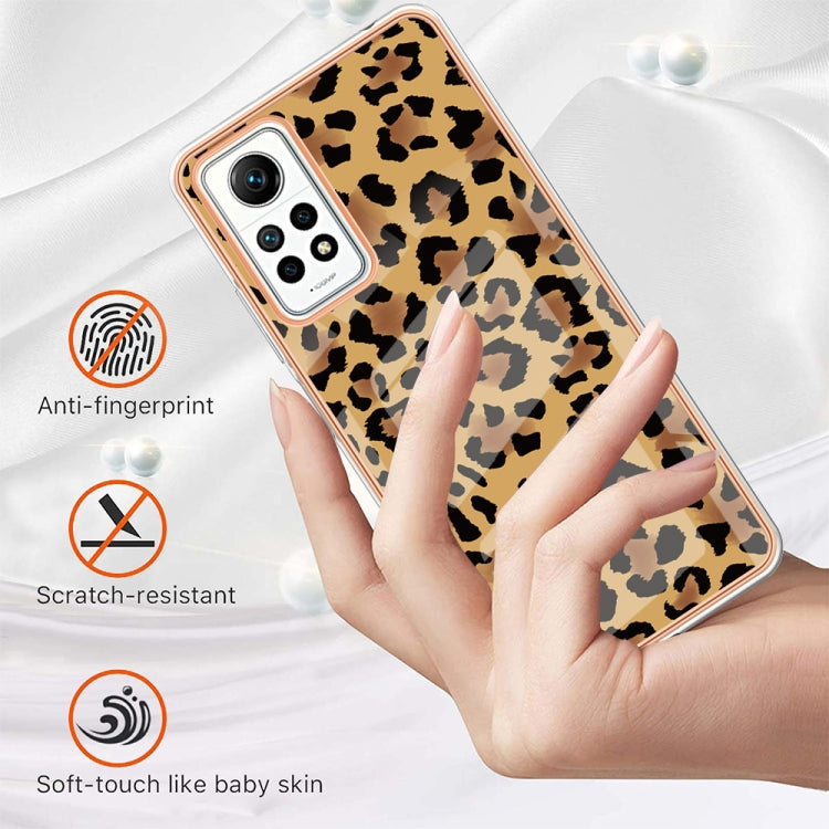 For Xiaomi Redmi Note 12 Pro 4G Global Electroplating Marble Dual-side IMD Phone Case(Leopard Print) - Xiaomi Cases by PMC TechLife | Online Shopping South Africa | PMC TechLife | Buy Now Pay Later Mobicred