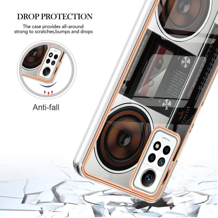 For Xiaomi Redmi Note 12 Pro 4G Global Electroplating Marble Dual-side IMD Phone Case(Retro Radio) - Xiaomi Cases by PMC TechLife | Online Shopping South Africa | PMC TechLife | Buy Now Pay Later Mobicred